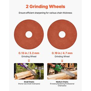 Afilador de Cadenas Eléctrico Profesional de 85W, 5000 RPM, Afilador de Cadenas de Sierra de Banco con 2 Muelas Abrasivas - Product Image 4