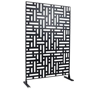 Interno/esterno 76 \ "H X 48 \" W Freestanding nero PS103 metallo Privacy schermo pannelli decorativi recinzione per giardino ponte uso interno - Product Image 4