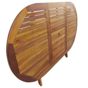 Set da pranzo da esterno pieghevole 7 pezzi in legno di eucalipto solido Set da giardino - Product Image 4