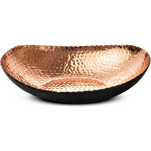 100% Pure <b>Copper</b> Round Serving Bowl for Home Kitchen Dinner Festive Banquets or Traditional Experiences Black <b>Powder</b> Coating - Product Image 6
