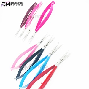 RMI Professional Beauty Sharp All Colors Tijeras de resorte con recubrimiento en polvo Tijeras de cejas de resorte recto con etiqueta privada - Product Image 3