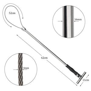 1 Pièce Lasso de capture de porcs en fil d'acier inoxydable, Dispositif de préhension de tête de porc Baoding, Équipement porcin pratique et sûr avec poignée en cuivre - Product Image 5