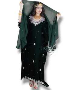 Wholesale Ethnic Wedding Evening Party Wear <b>Kaftan</b> Long Sleeve Floor Length Lightweight Plus Size Polyester Handmade <b>Sequined</b> - Product Image 3