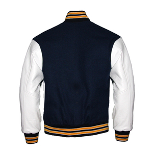 Veste de baseball vintage respirante à séchage rapide avec logo personnalisé en laine chenille brodée, manches en cuir pour homme - Product Image 2