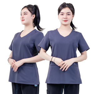 ชุดเครื่องแบบทางการแพทย์สำหรับขัดผ้ากันฝุ่นผ้าวิสคอสสำหรับโรงพยาบาลชุดเครื่องแบบ Mai สีกรมท่า - Product Image 5