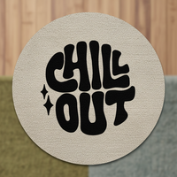 Meistverkaufter Chill-Out Typografie Runder Handgetufteter Teppich Moderner Teppich für Wohnzimmer Schlafzimmer Dekoration