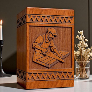 Handmade Carpenter Cremation Urn | Engraved Woodworker <b>Memorial</b> <b>Box</b> Funeral <b>Memorial</b> <b>Keepsake</b> by AYAANS - Product Image 5