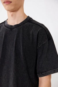 Custom Reflective Printed Oversized Bleached Acid Wash Distressed T-Shirt Short Sleeve Crew Neck Men Women Unisex - Product Image 2