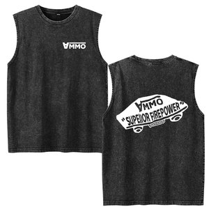 BLIZ SPORTS WEAR Men's <b>Vintage</b> Style Sleeveless Cotton <b>Tank</b> <b>Top</b> with Graphic Print O-Neck Collar 180g Fabric - Product Image 3