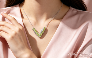 Colgante de Plata con Gema de Peridoto Art Palace, Engaste de Canal, Diseño Clásico, Unisex, Uso Diario - Product Image 3