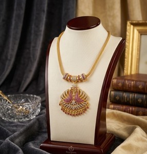 Collier en cuivre plaqué or traditionnel Divyoro pour femmes, cadeau de fiançailles, ensemble de bijoux pour anniversaire de mariage, design floral classique - Product Image 2