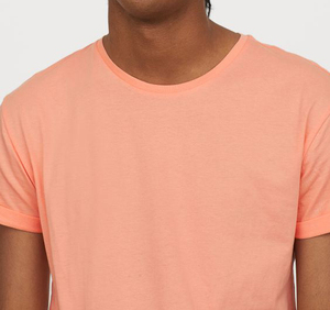 Camiseta de Manga Corta para Hombre, Corte Ajustado, Cuello Redondo, Color Negro Sólido, Informal, 100% Algodón Jersey, Tejido Liso Teñido - Product Image 4