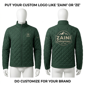 Blouson bomber matelassé en polyester premium 320 GSM, coupe-vent, vert, broderie de logo personnalisé, unisexe, hiver, OEM ODM - Product Image 1