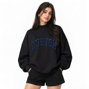 Sudadera Oversize de Cuello Alto para Mujer OEM, de Algodón con Forro Polar, Puños Acanalados, Ajuste Relajado, Ropa Casual, Fabricante de Fábrica - Product Image 1