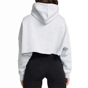 Women's Printed Solid Color 100% Cotton Pullover Crop <b>Top</b> Hoodie Casual <b>Winter</b> - Product Image 6