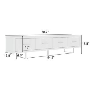 Mobile TV Bianco Lucido 200x35x45 cm, Elegante e di Grandi Dimensioni - Product Image 6