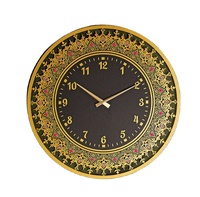 Horloge murale ronde islamique, calligraphie arabe, décoration de salon, œuvre d'art murale, art islamique, Eid - Ramzan