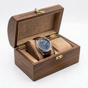 Handmade Indian Rosewood Dual <b>Watch</b> Storage Box | Luxury Wooden <b>Watch</b> Organizer Case with Semi Round Lid | Premium Display Gift - Product Image 1