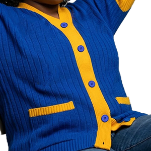 Make Your Custom Good Quality V-Neck for Sorority/Fraternity/Schools/Colleges/Universities Logo Knitted <b>Cardigans</b> <b>Sweaters</b> - Product Image 3