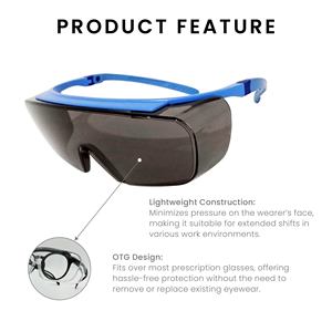 Safety <b>Glasses</b> Clear PC Lenses UV400 Protection Scratch Resistant Anti-Fog Coating ANSI Compliant - Product Image 3