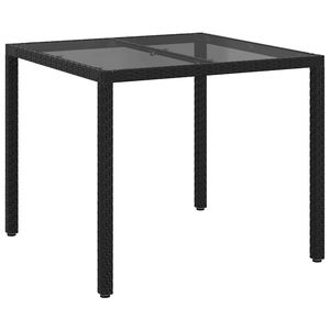 Mesa de comedor de jardín de ratán sintético negra de 35.4'' x 35.4'' x 29.5'' para patio - Product Image 2