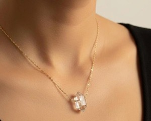 Collier pendentif en quartz clair naturel, réglable de 14 à 24 pouces, bijoux en pierre de cristal, cadeau fait main, tendance - Product Image 5