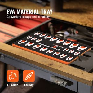 Set di chiavi a zoccolo da 24 pezzi SAE 3/8'' 1'' e metriche 10-22 mm in acciaio CR-MO con attacco da 3/8'' e 2 barre di prolunga da 17 mm e 21 mm - Product Image 2