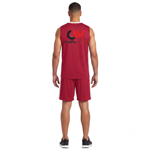 Camisetas Deportivas de Poliéster y Algodón Tejidas con Logotipo Personalizado Impreso en la Parte Delantera, Transpirables, Cuello en V, Sin Mangas, para Baloncesto - Product Image 2