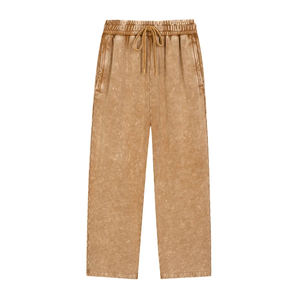 กางเกงจ็อกเกอร์ทรงโอเวอร์ไซส์ สไตล์สตรีทแฟชั่นใหม่ ยูนิเซ็กส์ ผ้าคอตตอนหนา 420GSM ซักย้อมสีแบบแอซิดวอช สำหรับผู้ชาย สไตล์ลำลองแบบนักศึกษา - Product Image 1