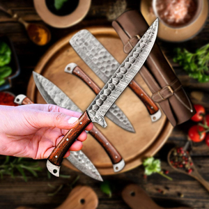 Damascus Steel Handmade Chef <b>Knife</b> <b>Set</b> For Kitchen Elegant Kitchen <b>Knife</b> Collection Crafted With <b>Sharp</b> Forged Blades And Comfort - Product Image 3