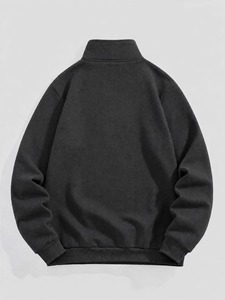 Sweat-shirt à col côtelé demi-zip pour homme du fabricant, taille XS, avec logo brodé, pull décontracté en maille - Product Image 2