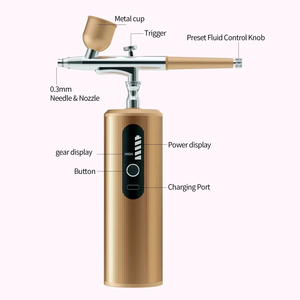 Kit aérographe portable mini avec compresseur métallique pour tatouage, peinture, ongles, cheveux et maquillage - Product Image 5