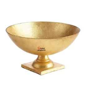 Vente chaude forme ronde or fini métal aluminium nourriture et salade bol de service pour hôtel restaurant - Product Image 1