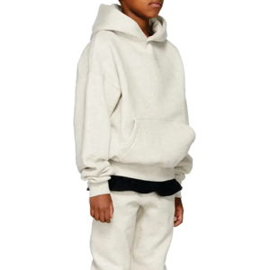 Ensemble de survêtement à capuche vert clair pour homme, manches longues, décontracté, en coton, pour l'automne, avec poches latérales, taille élastique, couleur unie, coupe ample - Product Image 5