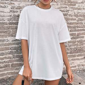 Camisetas de Mujer, Talla Grande, Manga Corta, Color Sólido, Casual, Holgada, Básica, Lisa, de Verano, 100% Algodón, 240 GSM - Product Image 6