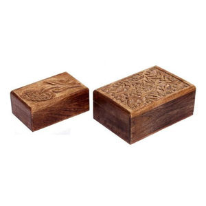 Rustic Designer Hand carved Wooden Storage <b>Box</b> For Jewelry <b>Keepsakes</b> & Vanity Storage Vintage Wood Engraved <b>Box</b> For Wedding Gift - Product Image 4