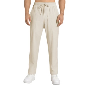 Men Track Pants Premium Athletic Fit Adjustable Drawstring <b>Elastic</b> <b>Waist</b> Lightweight Sportswear <b>Trousers</b> with Side Pockets - Product Image 3