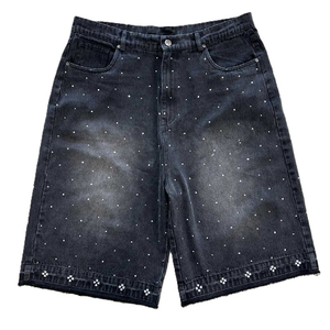 Shorts en jean vintage d'été pour femmes avec poches amples personnalisées, confortables, taille mi-haute, séchage rapide - Product Image 1