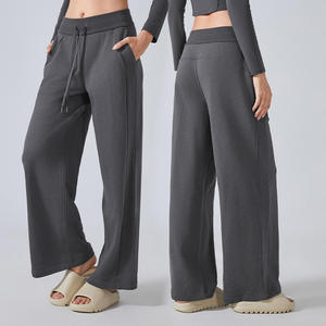 Custom Winter <b>Flared</b> Sweatpants for Women-Oversized Baggy Drawstring Jogger Track Pants with Flat Front - Product Image 4