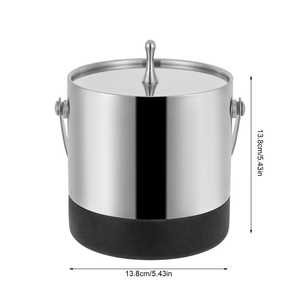 Double Wall Ice <b>Bucket</b> Insulated Ice <b>Bucket</b> With <b>Lid</b> Hammered Design Stainless Steel Ice <b>Bucket</b> By Wonder Overseas - Product Image 5