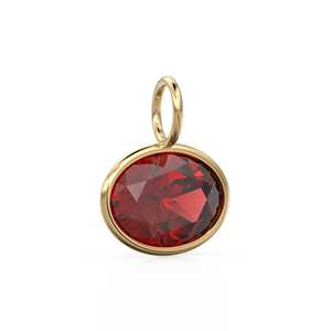 Colgante de Oro Sólido Amarillo de 14k con Rubí Rojo de 2.40ct, Corte Ovalado, Biselado, Amuleto de Piedra de Nacimiento de Julio, Fino, para Joyería - Product Image 5