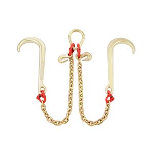 Catena di traino G80 V Bridle per impieghi gravosi 5/16'' x 2FT con ganci a J da 15'' per trasporto e traino - Product Image 4