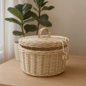 Cajas de almacenamiento de ratán natural a bajo precio, caja de joyería personalizada, contenedor de diferentes tamaños, cesta. - Product Image 6