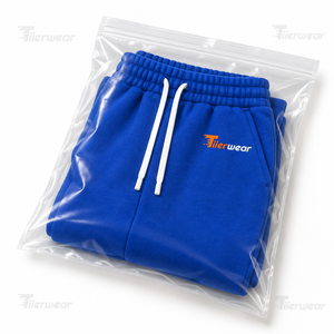 Pantalon de survêtement en coton bleu pour homme Tiierwear, taille élastique avec cordon de serrage, coupe décontractée ample avec logo imprimé, idéal pour le printemps - Product Image 6
