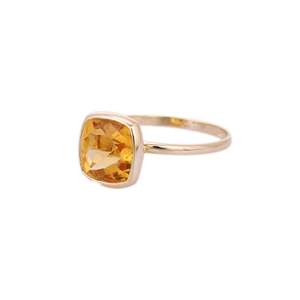 14K Solid Gold Citrine Solitaire <b>Ring</b> for Women-Excellent <b>Diamond</b> Cut Wedding <b>Ring</b> - Product Image 3