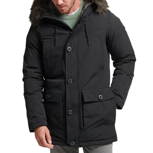 Nouveautés : Parka à capuche pour homme de haute qualité avec fermeture éclair, en tissu imperméable, manteau long rembourré pour l'hiver - Product Image 4