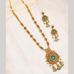 Fashion <b>Jewelry</b> <b>Set</b> Graceful Pota Stone and <b>Pearl</b> Long Necklace <b>Set</b> - Product Image 3