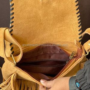 Nouveauté Sac à main léger en cuir de vachette vintage style bohème avec pierre turquoise, sac bandoulière multi-usages fait main avec lettres - Product Image 6