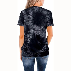 Wholesale Custom Women's Tie Dye T-Shirt Summer Short Sleeve Casual O-Neck Printed Pattern Slim Fit Quick Dry Breathable - Product Image 4