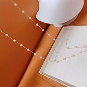 Collier haut de gamme en argent S925 plaqué or, longue chaîne de pull, perle d'eau douce naturelle, perle de qualité supérieure, sans défaut, effet ciel étoilé - Product Image 4